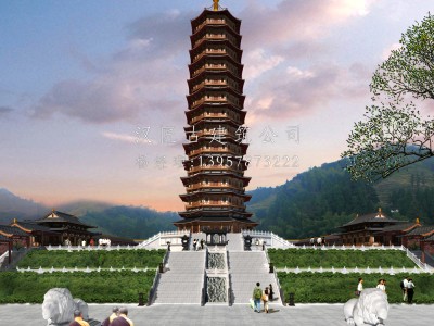 昆明寺院万佛宝塔建筑设计方案